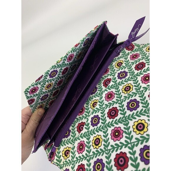 Vera Bradley Flap Fold Magnet Quilted Wallet Viva La Vera Card Cards Bill Fold - Picture 9 of 12